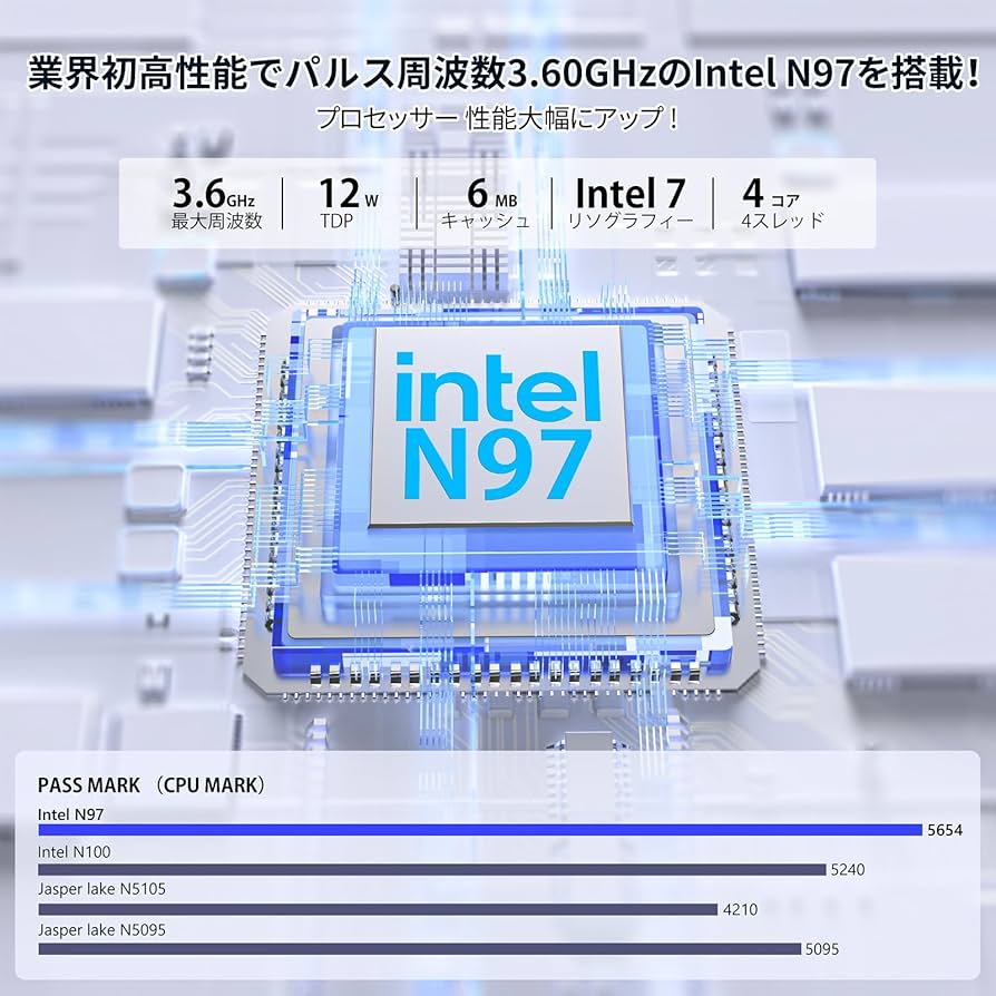 ミミコ　4コア8CPU 快適、低消費電力パソコン Amazon.co.jp: Mini PC, N97, 12th Generation, N97 Mini PC, Up